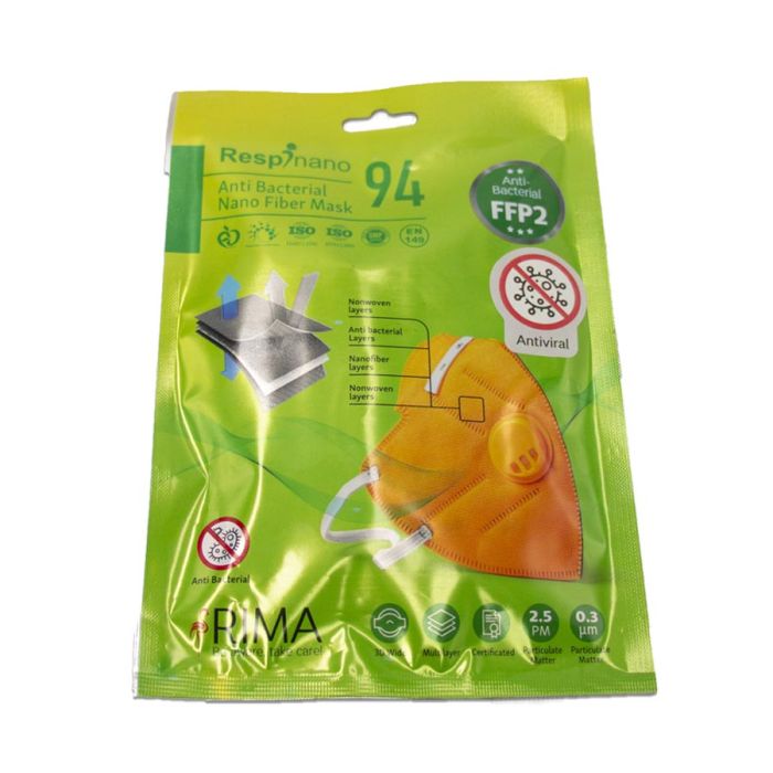 ماسک سوپاپ دار آنتی باکتریال N94 رسپی نانو نارنجی (consumables)