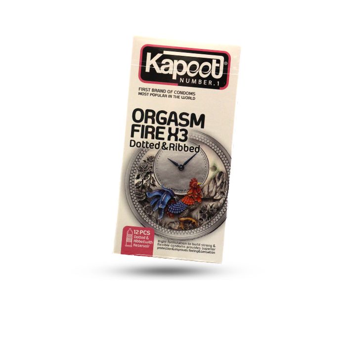 کاندوم کاپوت مدل Orgasm Fire X3 بسته 12 عددی