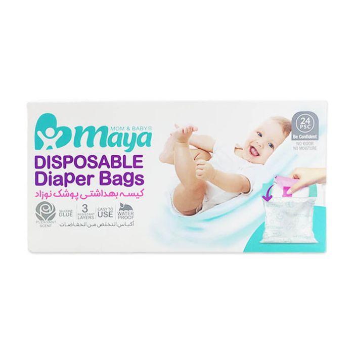 کیسه بهداشتی پوشک نوزاد بسته 24 عددی مایا