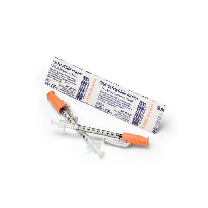 سرنگ انسولين 0.3 ميلی ليتر BD به همراه سر سوزن 8 ميلي متر گيج 30 بسته 100 عددی BD Ultra Fine Insulin Syringes 0.3