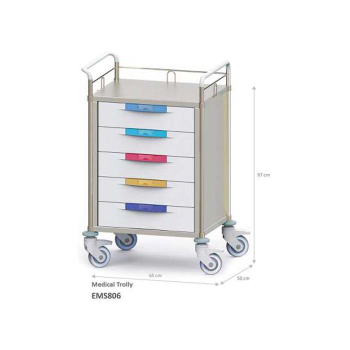 ترالی بیمارستانی استیل EMS806 کارپذیر