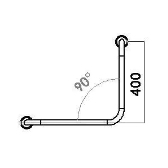 دستگیره زاویه دار فلزی سفید 90 درجه موژان طب