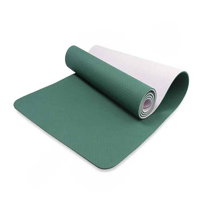زیرانداز ورزشی بدنسازی مت یوگا 6 میلیمتری TPE دو رنگ CHG - سبز/سفید