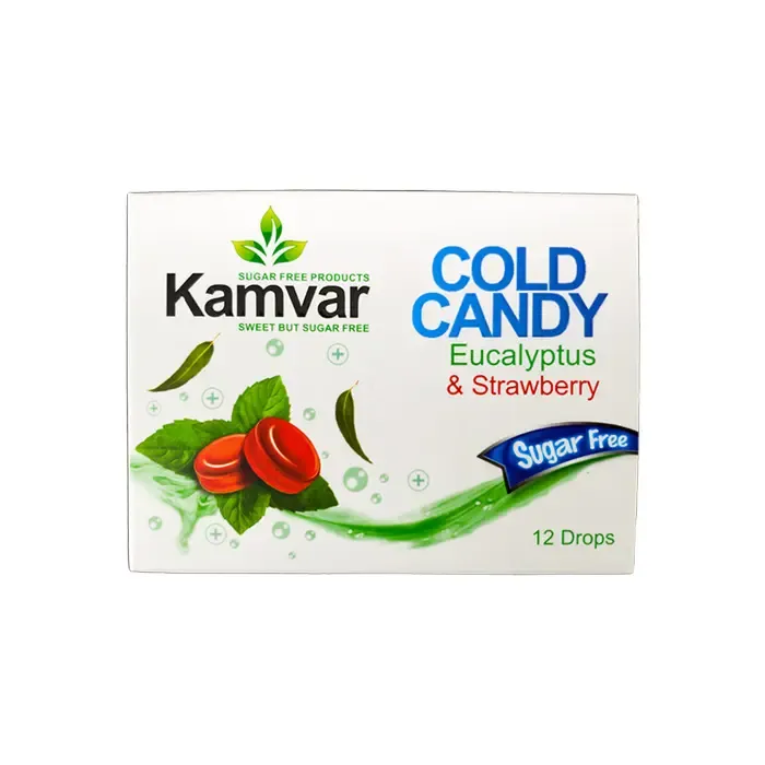 آبنبات با طعم توت فرنگي و آكاليپتوس بدون قند كامور