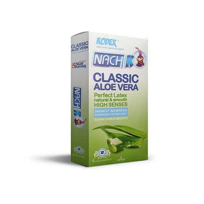 کاندوم ناچ کدکس مدل Classic Aloe Vera بسته 12 عددی