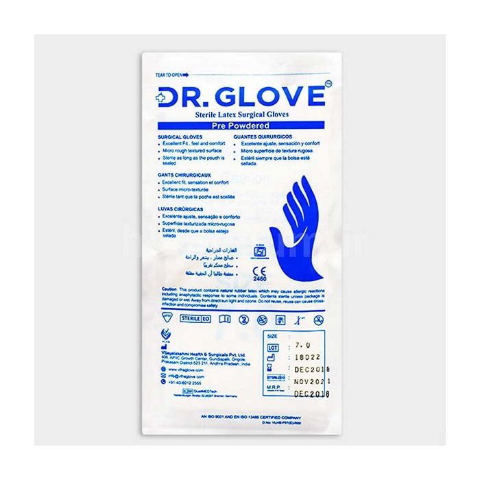 دستکش جراحی لاتکس استریل سایز ۸ پودر دار DR.GLOVE