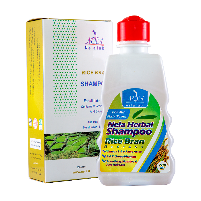شامپو تقویت کننده و نرم کننده سبوس برنج نلا