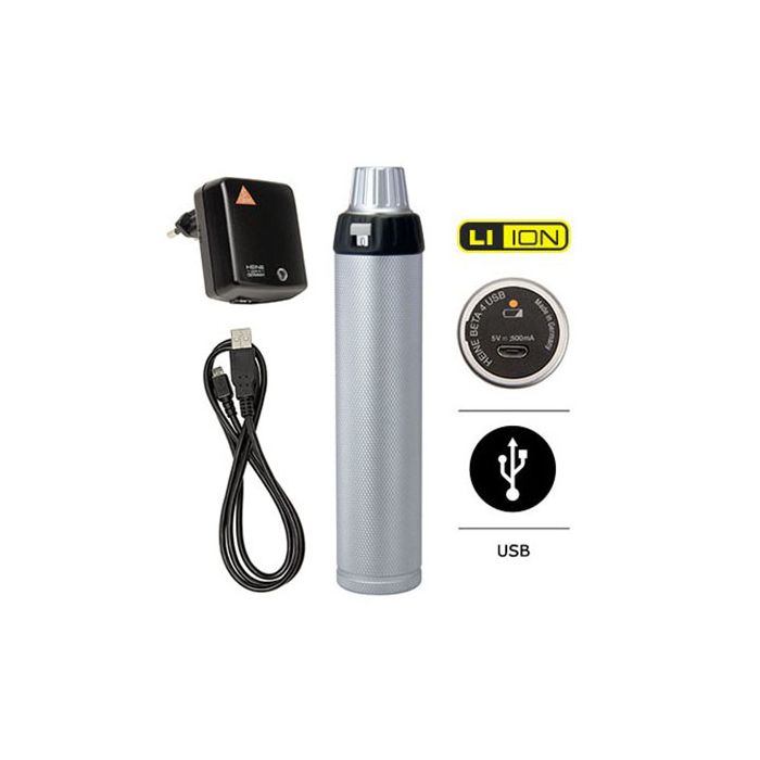 هندل ست معاینه قابل شارژ دارای پورت USB و آداپتور هاین کد 1534