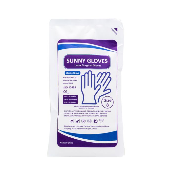 دستکش جراحی کم پودر SUNNY GLOVES سایز 8