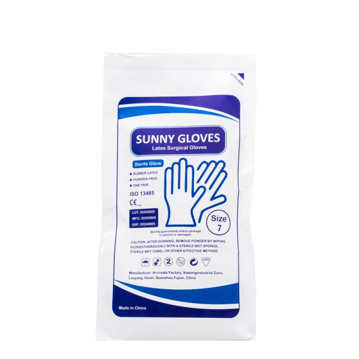 دستکش جراحی کم پودر SUNNY GLOVES سایز 7