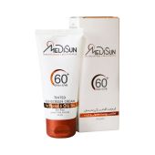 کرم ضد آفتاب رنگی SPF60 مدیسان مناسب پوست چرب و معمولی Medisun Sunscreen Cream SPF60