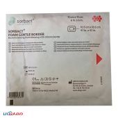 پانسمان فوم سوربكت با حاشيه سيليكوني چسبنده سايز 15*15 سانتي متر كد 98533