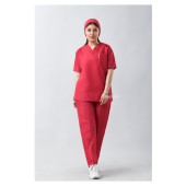 ست اسکراب یقه هفت تک جیب سرخابی طب پوش کد 710