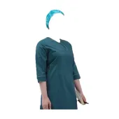 ست اسکراب زنانه آستین سه ربع با کلاه آبی آسمانی طرحدار طب پوش کد 401