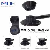 گوشی پزشکی دو طرفه بزرگسال و اطفال تیتانیوم MDF مدل 777DT رنگ تمام مشکی (stethoscope)