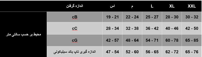 جدول سایز مدی